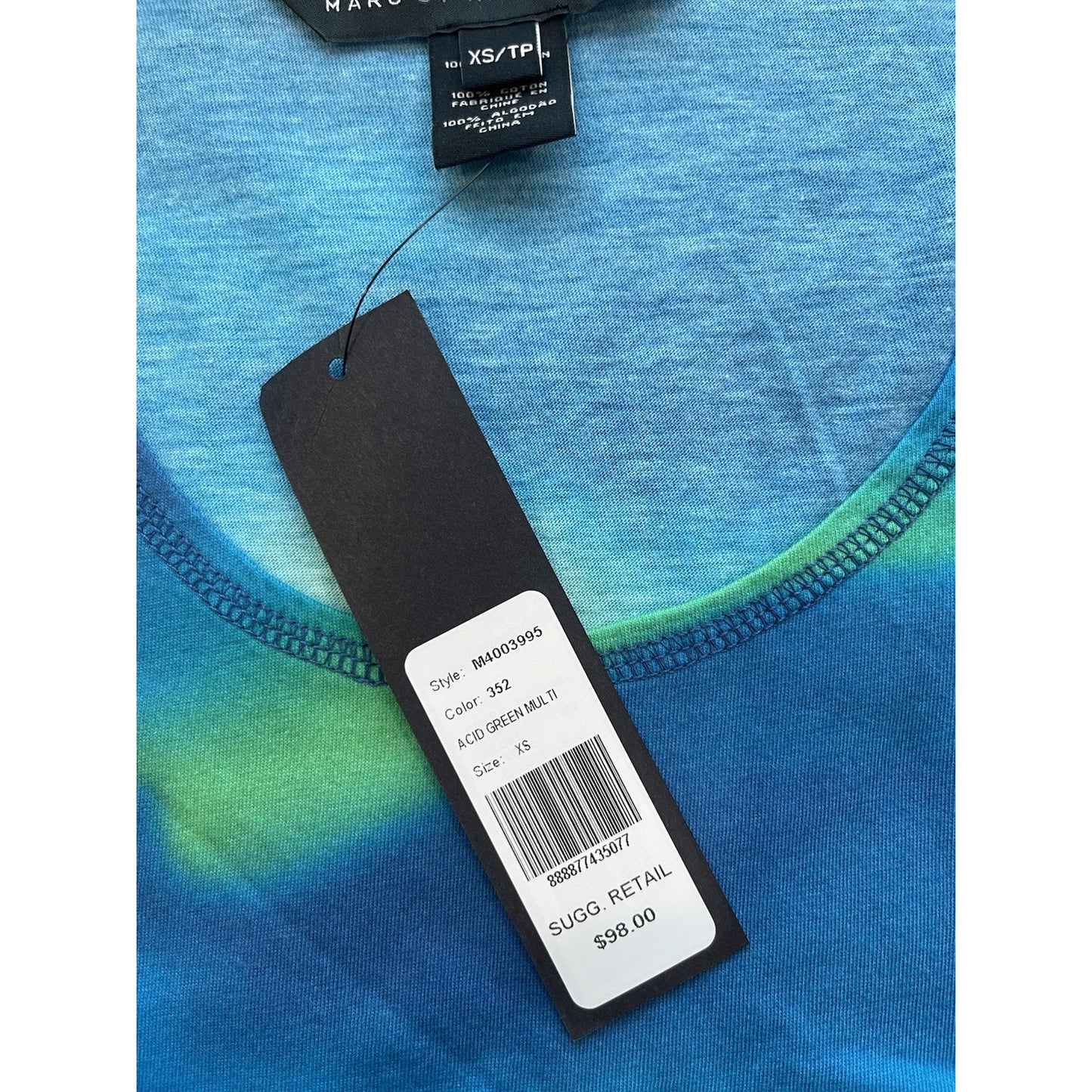 Marc Jacobs Men's Tank Top XS Mars Acid Green 💚NEW💚Retail $98 Soft Cotton