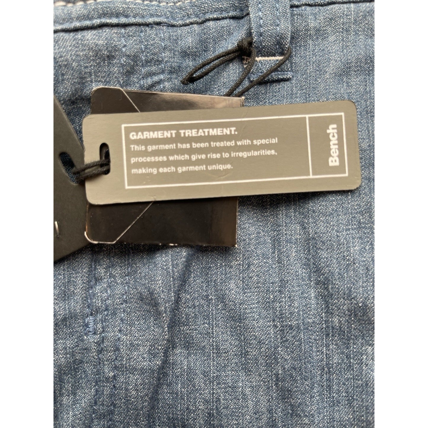 Men's Bench Urbanwear Cargo Shorts Size 32 Denim Blue 🔥NEW🔥Snap Pockets Adjust