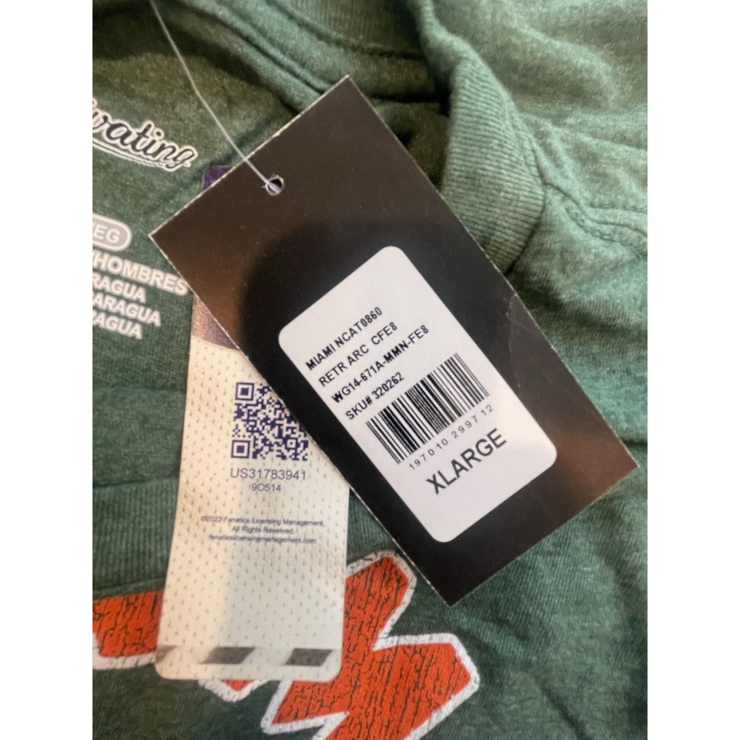 Miami Hurricanes T-Shirt Green Choose Size M, XL, 2XL 💚NEW🧡University College