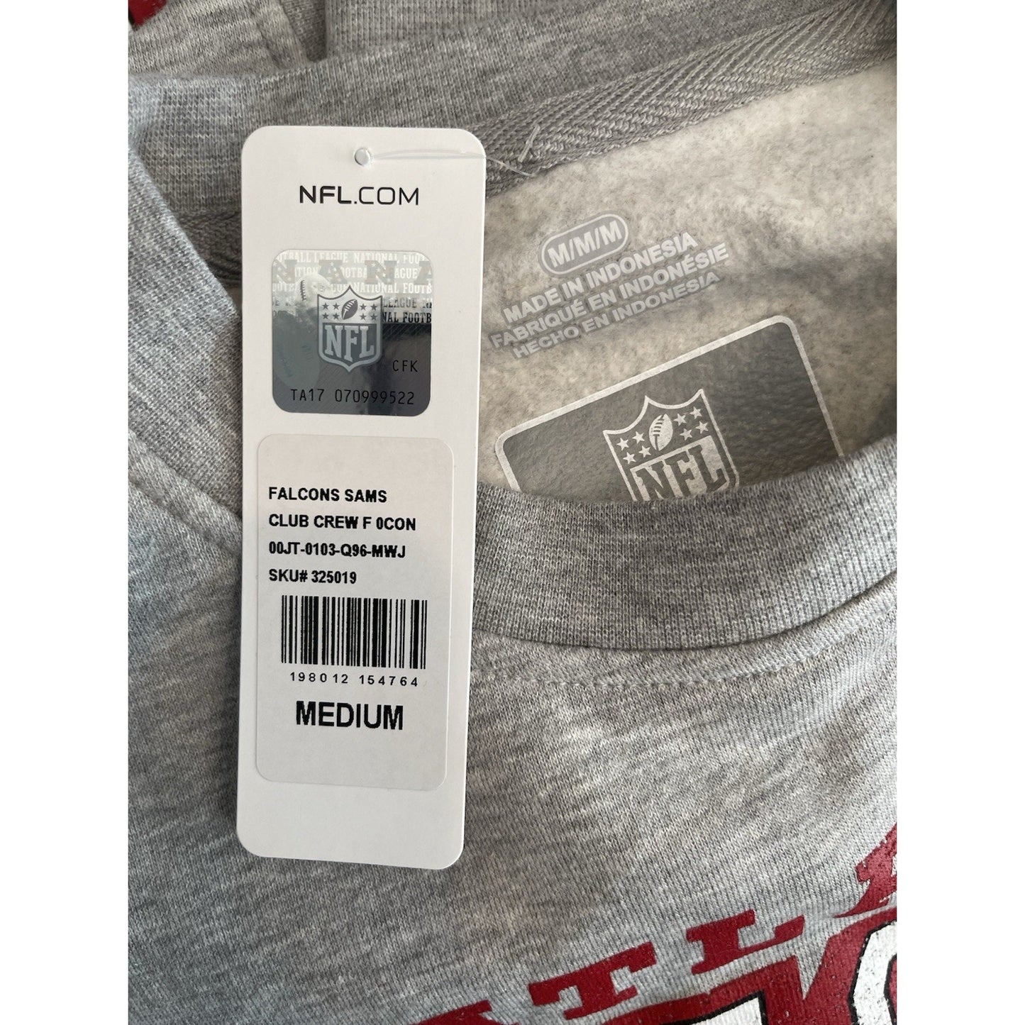 Atlanta Falcons Crew Neck Sweatshirt Gray 🏈NEW🏈NFL Team Apparel Vintage Look
