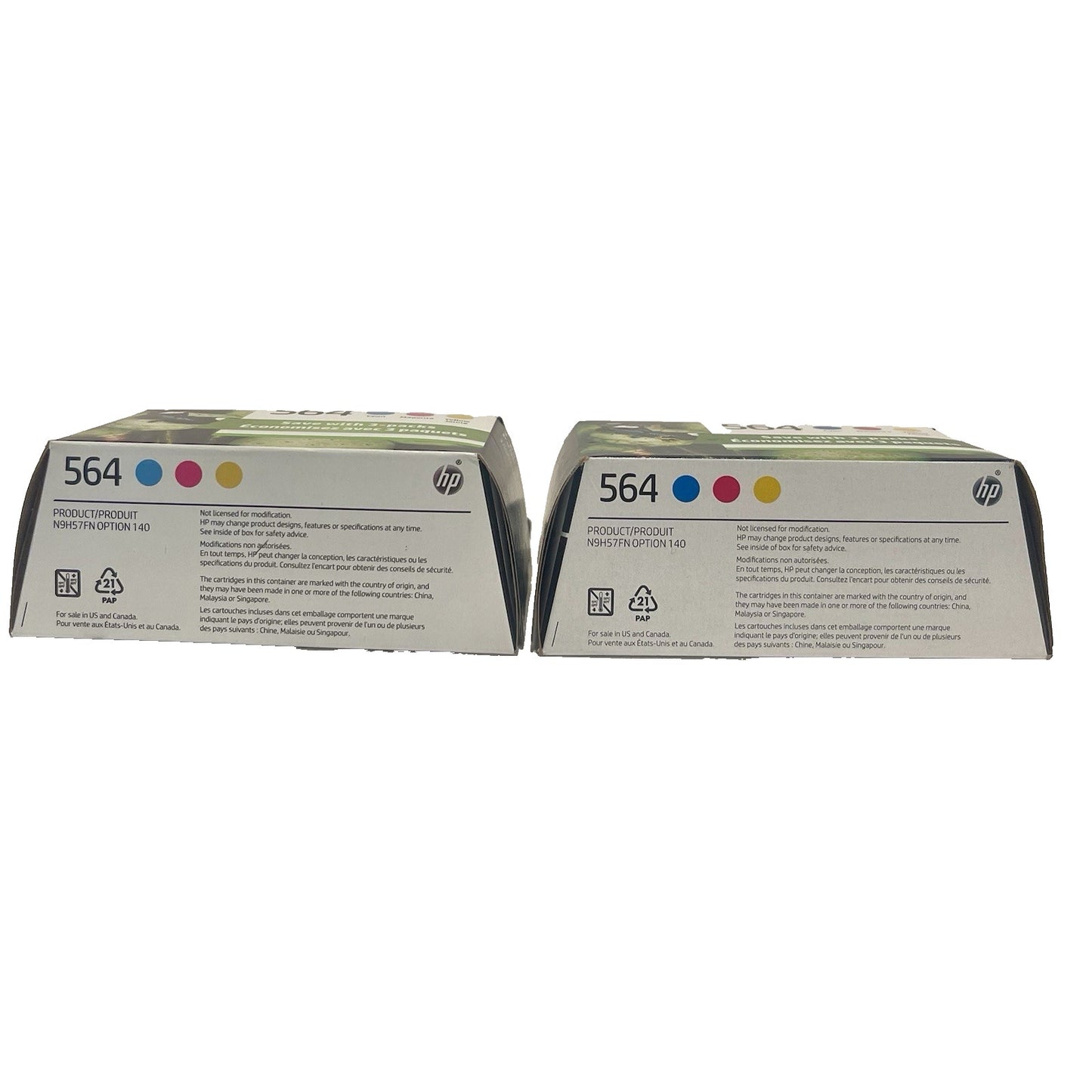2) 3 Packs HP Hewlett Packard 564 Color Ink Cartridges BEST BY 07/25 AND 01/27