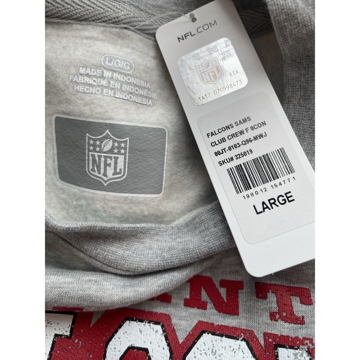 Atlanta Falcons Crew Neck Sweatshirt Gray 🏈NEW🏈NFL Team Apparel Vintage Look