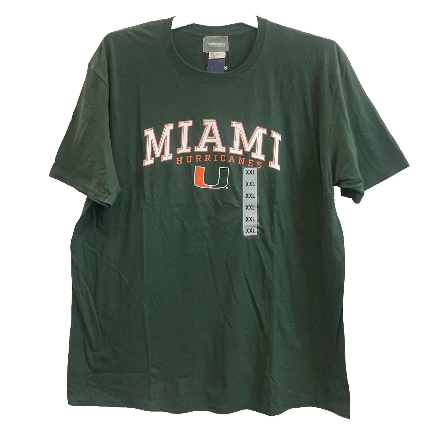 Miami Hurricanes T-Shirt Green Choose Size M or XXL 💚NEW🧡University College