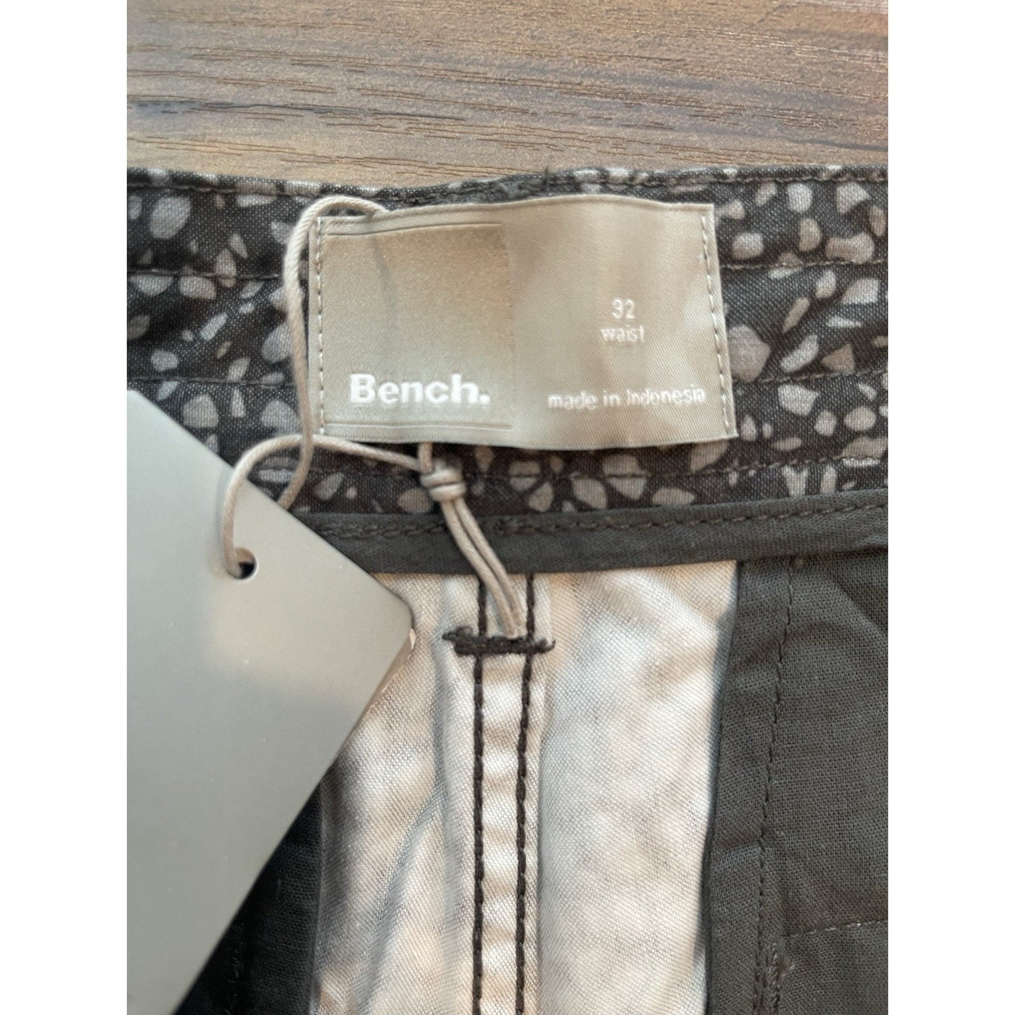 Men's Bench Chino Shorts Size 32 Slate Gray Lyrical Pattern🔥NEW🔥#LOVEMYHOOD