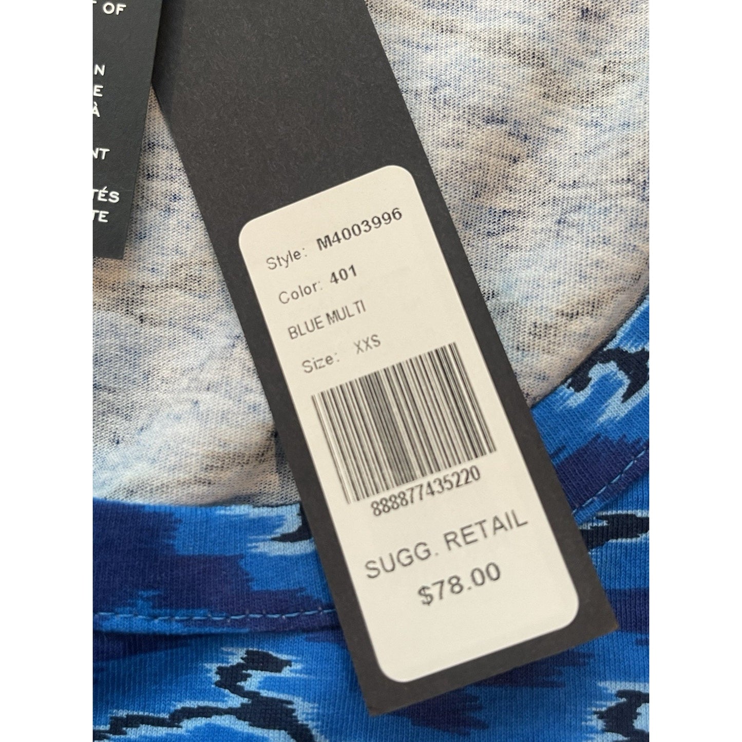 Marc Jacobs Men's Tank Top XXS Blue Multi🔥💙 NEW💙🔥 Retail $78 Squiggly Print