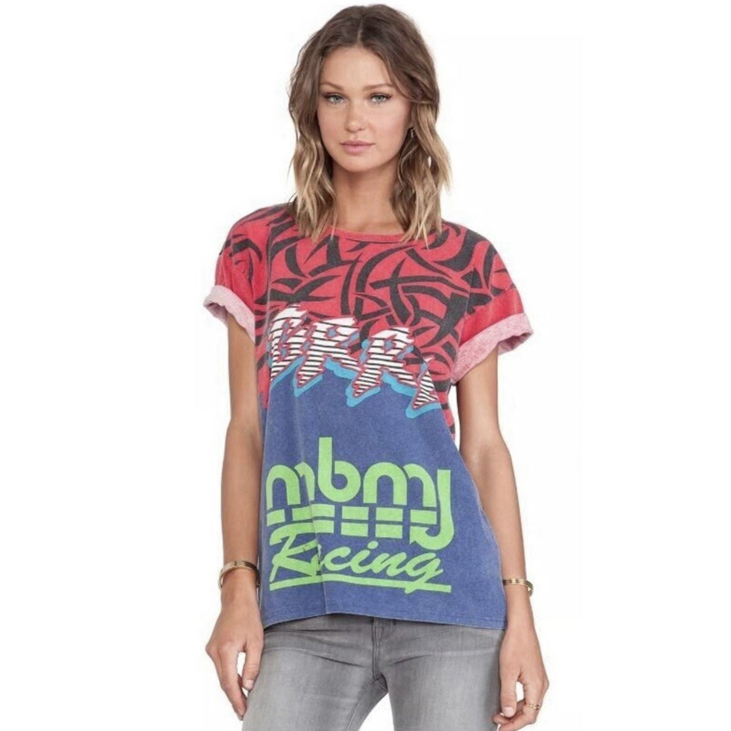 Marc Jacobs Women's Ryder Motorcross Tee Large🔥NEW🔥$128 Retail Racing Uprising