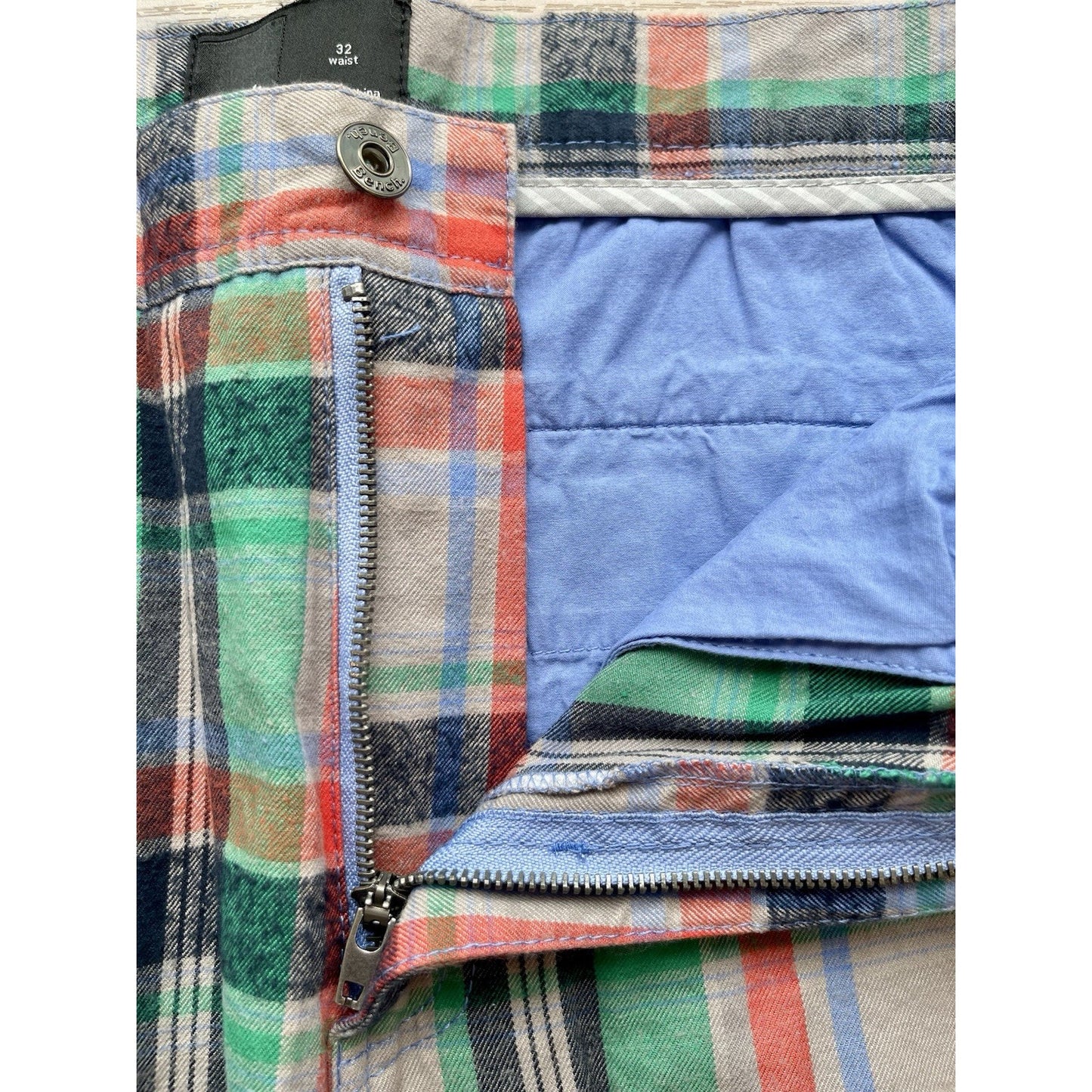 Men's Bench Urban Wear Chino Shorts Size 32 Plaid 🔥NEW🔥 Red Green Blue