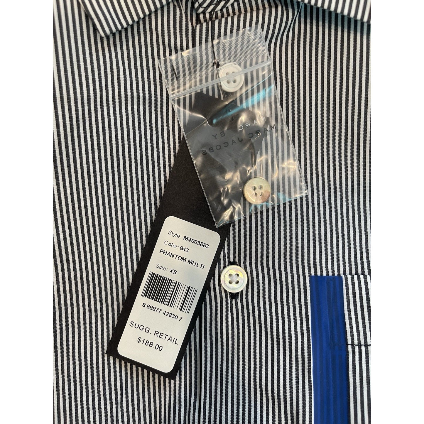 Marc by Marc Jacobs Men's Button Up Shirt XS Striped Slim Fit 🔥NEW🔥$188 Retail