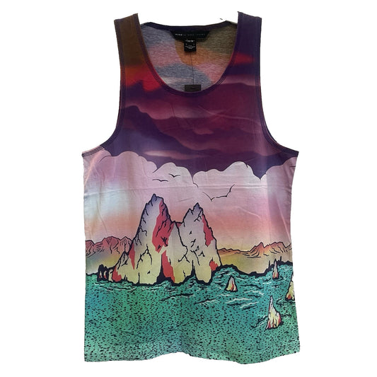 Marc Jacobs Men's Tank Top XS Mars Red Multi 💚NEW💚Retail $98 Soft Cotton