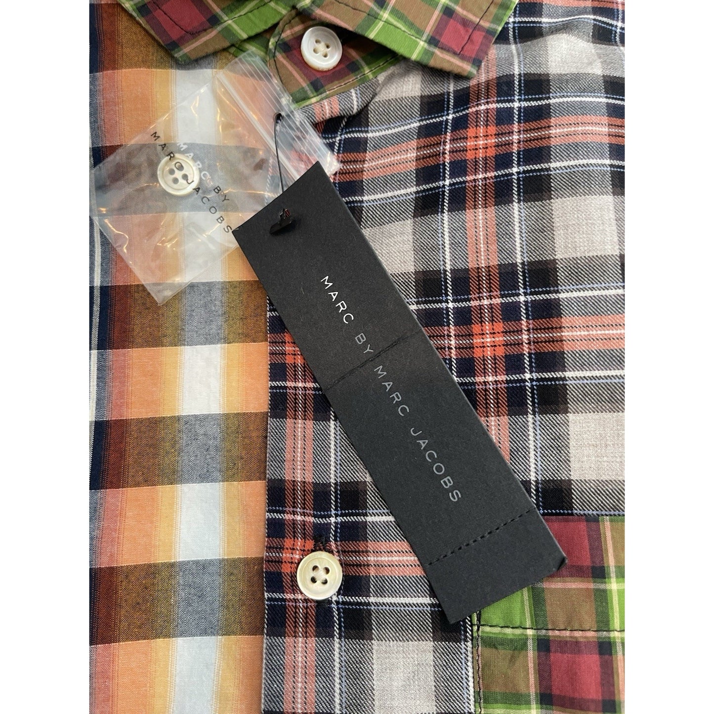 Marc by Marc Jacobs Men's Button Up Shirt XS Orange Glow Multi🔥NEW🔥$188 Retail