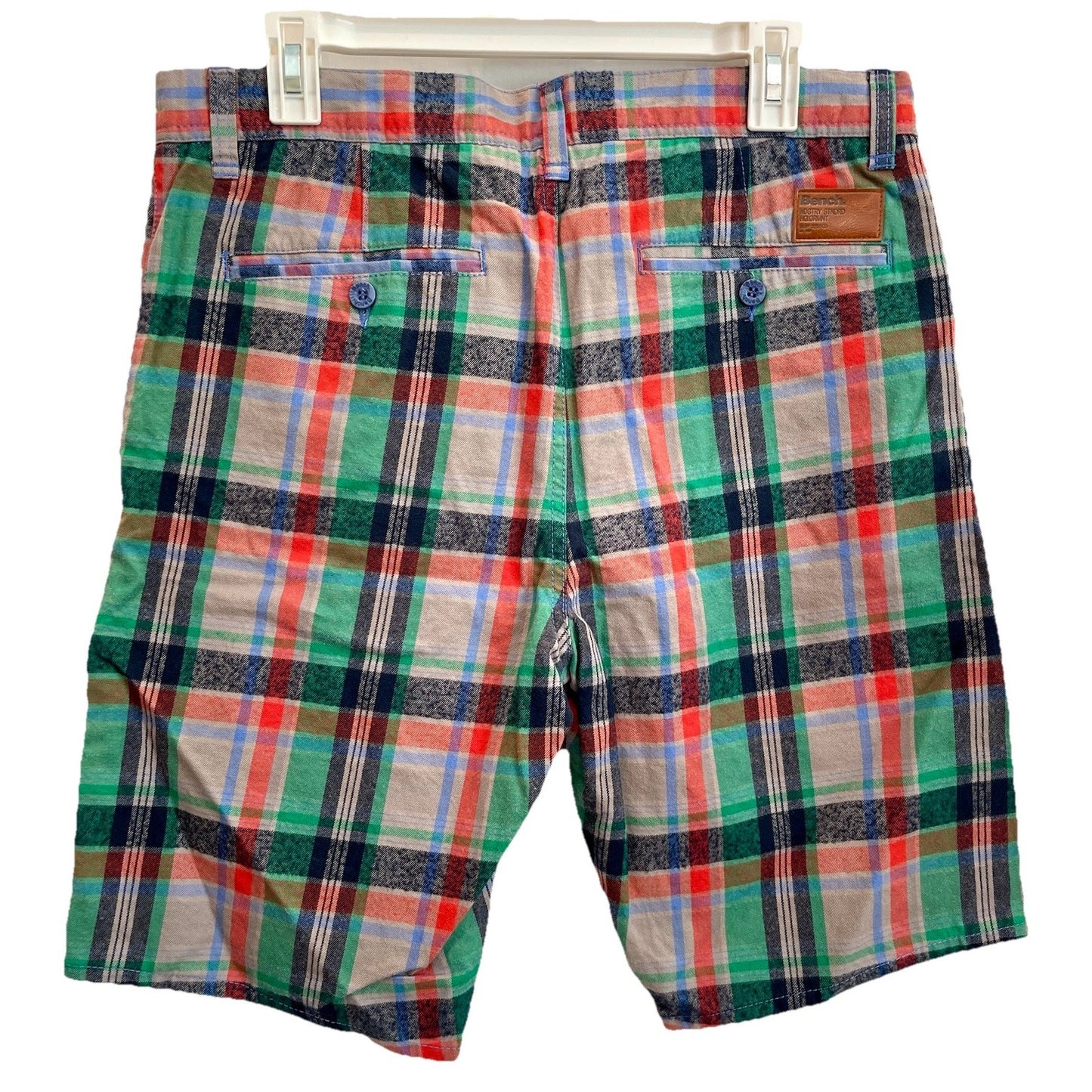 Men's Bench Urban Wear Chino Shorts Size 32 Plaid 🔥NEW🔥 Red Green Blue