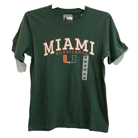 Miami Hurricanes T-Shirt Green Choose Size M or XXL 💚NEW🧡University College
