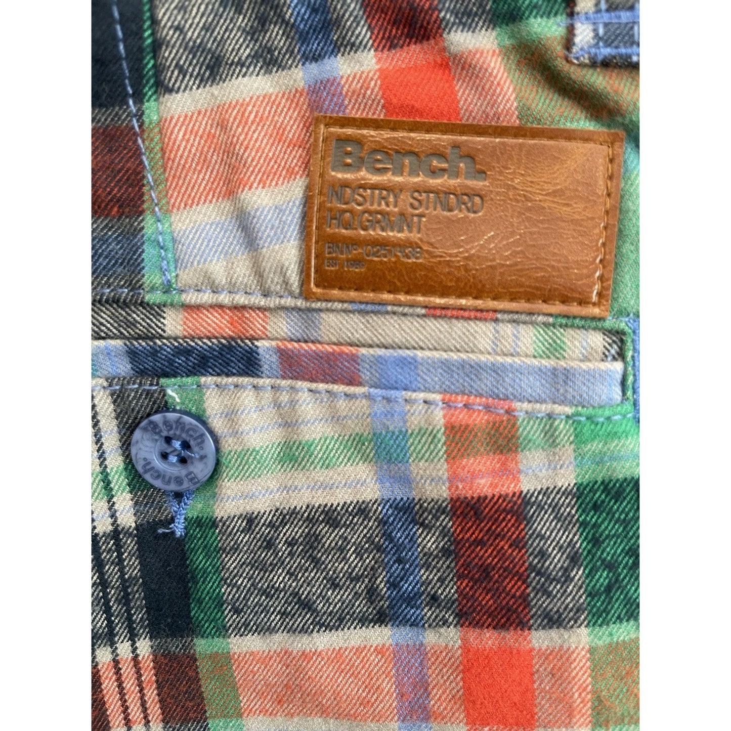 Men's Bench Urban Wear Chino Shorts Size 32 Plaid 🔥NEW🔥 Red Green Blue