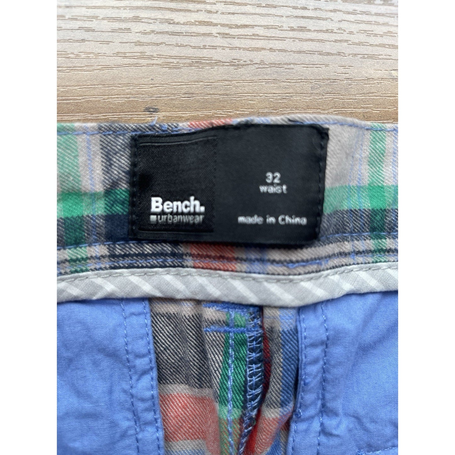 Men's Bench Urban Wear Chino Shorts Size 32 Plaid 🔥NEW🔥 Red Green Blue