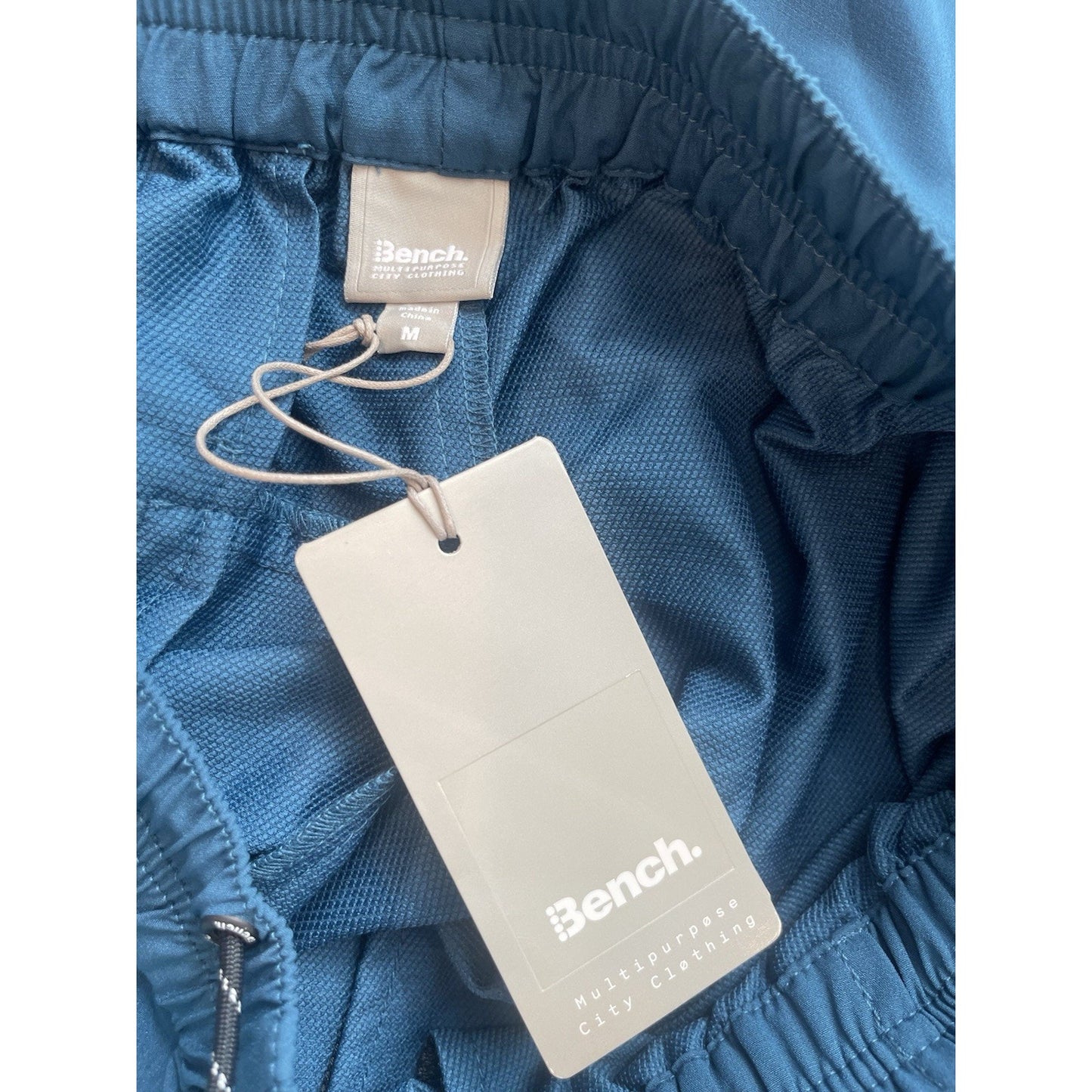 Men's Bench Athletic Shorts Size M Blue 🔥NEW🔥Zipper Pockets Drawstring Elastic