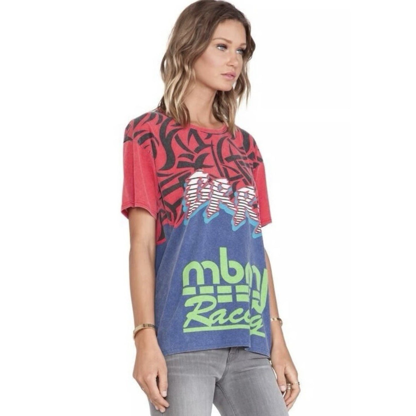 Marc Jacobs Women's Ryder Motorcross Tee Large🔥NEW🔥$128 Retail Racing Uprising