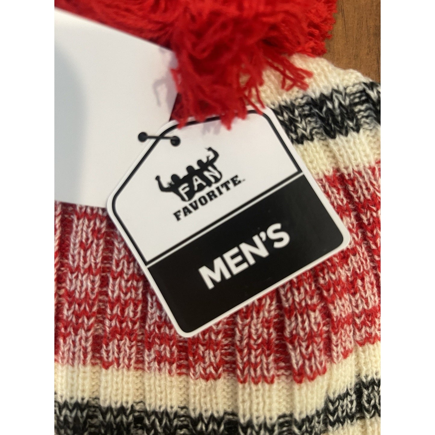 Georgia Bulldogs Beanie Pom Hat Men's Fan Favorite Embroidered Red White🔥NEW🔥