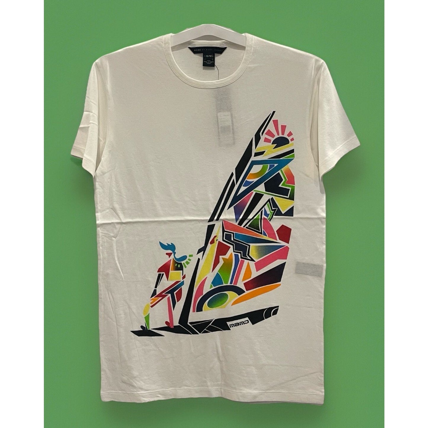 Marc Jacobs Men's XS Wind Surfing T-Shirt Wicken White 🌴NEW🌴Retail $78.00