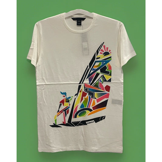 Marc Jacobs Men's XS Wind Surfing T-Shirt Wicken White 🌴NEW🌴Retail $78.00