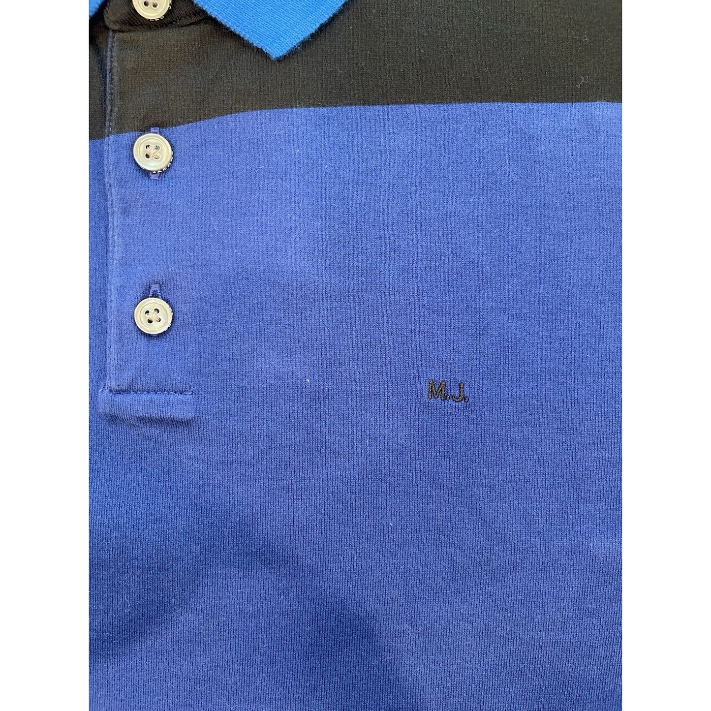 Marc Jacobs Men's Polo XS Mazarine Blue Color Block💙NEW🖤 Retail $98 Logo MJ