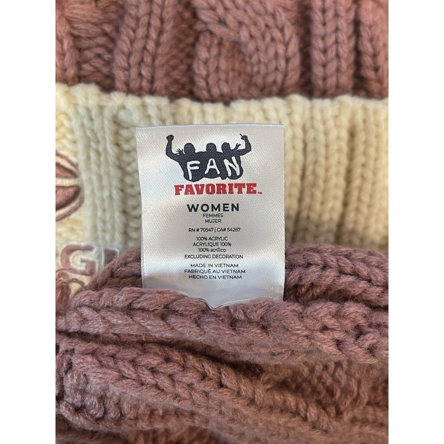 Georgia Bulldogs Beanie Pom Hat Women's Fan Favorite Pink Embroidered 🩷NEW🩷