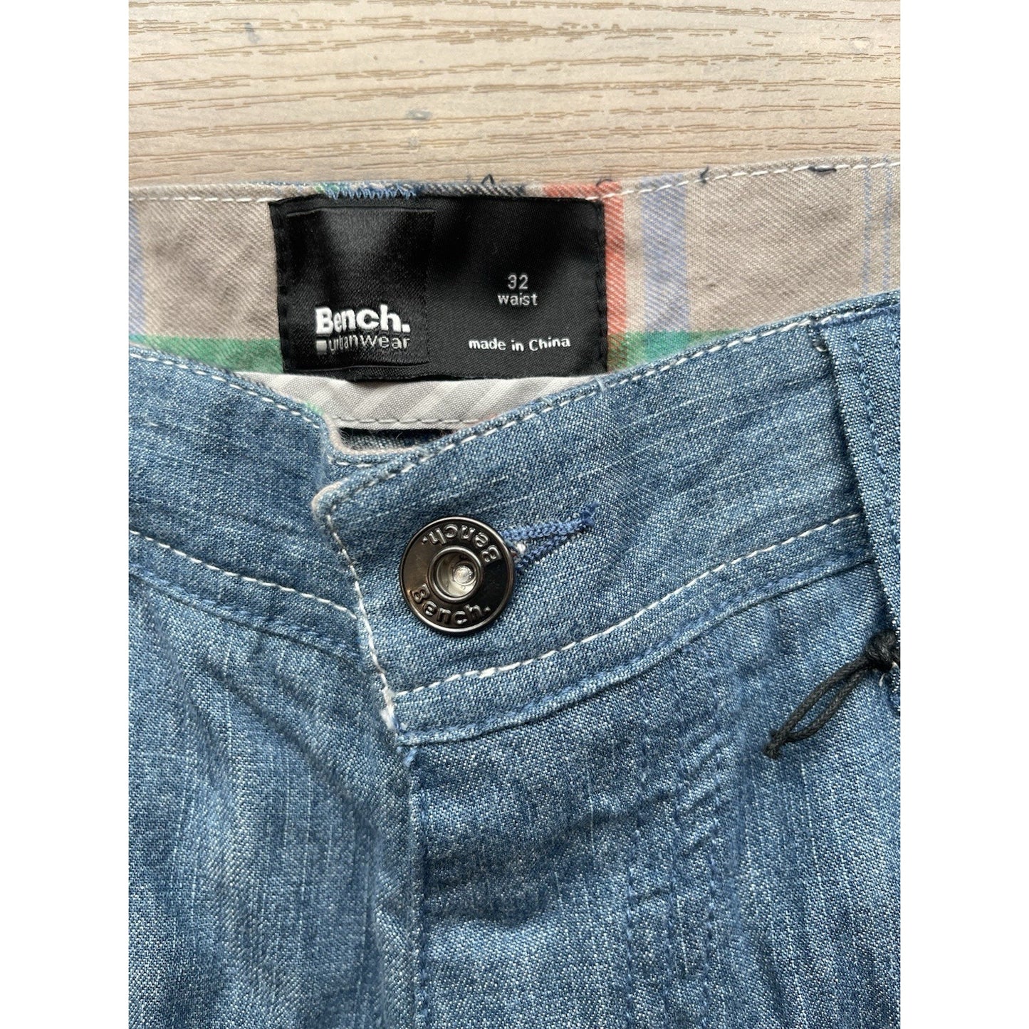 Men's Bench Urbanwear Cargo Shorts Size 32 Denim Blue 🔥NEW🔥Snap Pockets Adjust