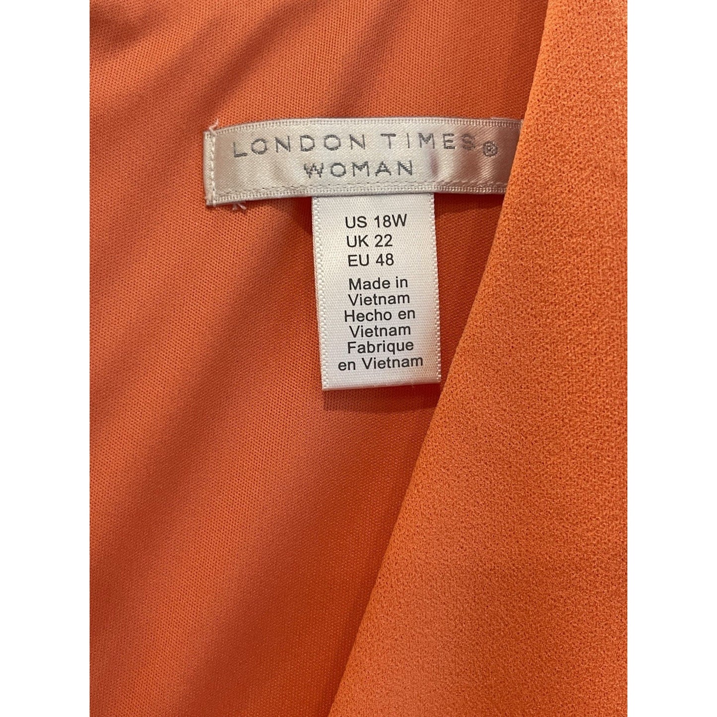 London Times Dress Plus Size 18W Pleated Flounce Surplice Coral 🧡NEW🩷Fit Flare
